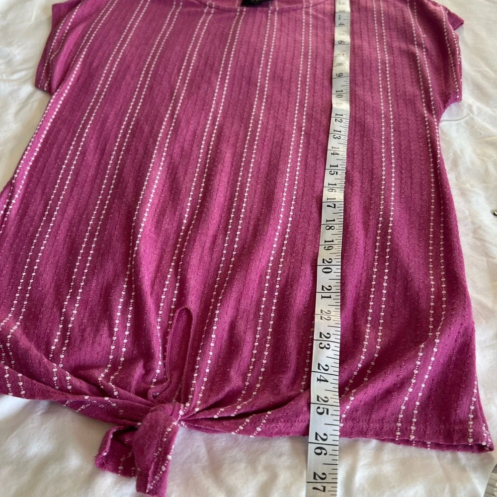 W5 Pink Ribbed Cap Sleeve Tee - Picture 3 of 5